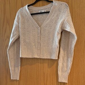 Hollister Beige Knit Cardigan